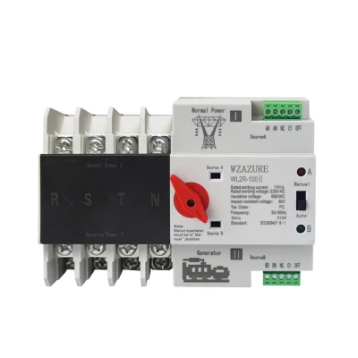 Doble potencia 4p 100A 220VAC Alimentación normal al generador Interruptor de transferencia de potencia dual